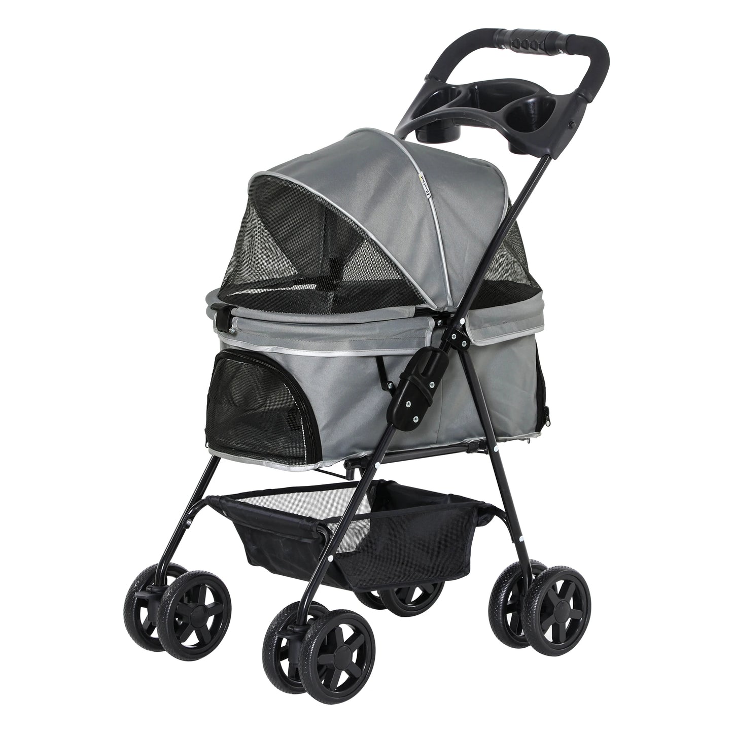 Pawhut Foldable Dog Stroller with Universal Wheels